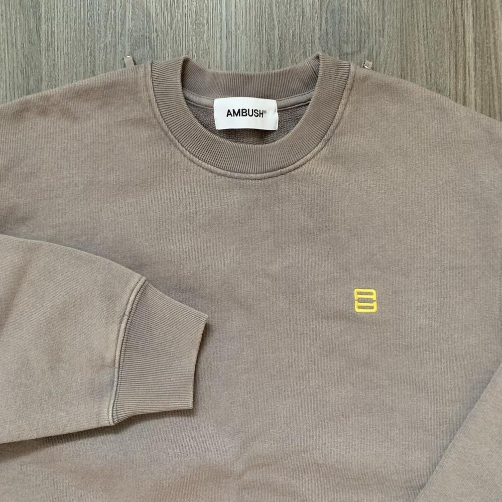 Ambush Stoppers Crew neck Sweatshirt Gray Size Medium Necklace‎ Not Included